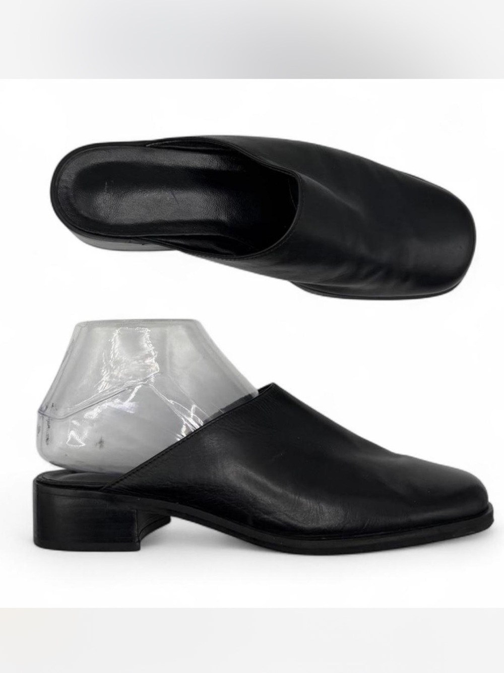 Enzo Angiolini Black Leather Mule shoe